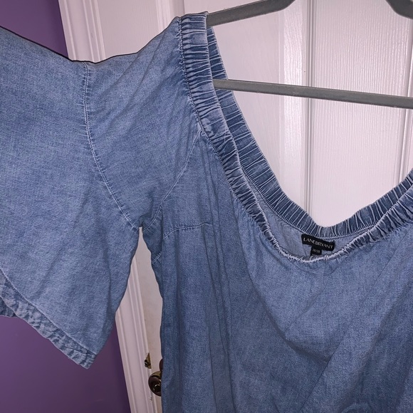 Off-The-Shoulder Denim Top - Picture 2 of 3